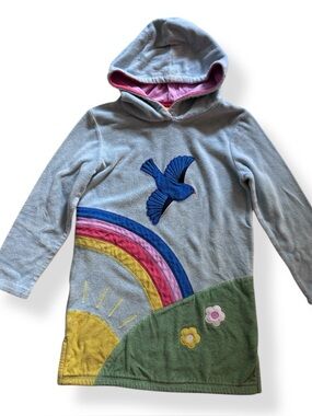 Mini Boden rainbow & bluebird terry swim coverup